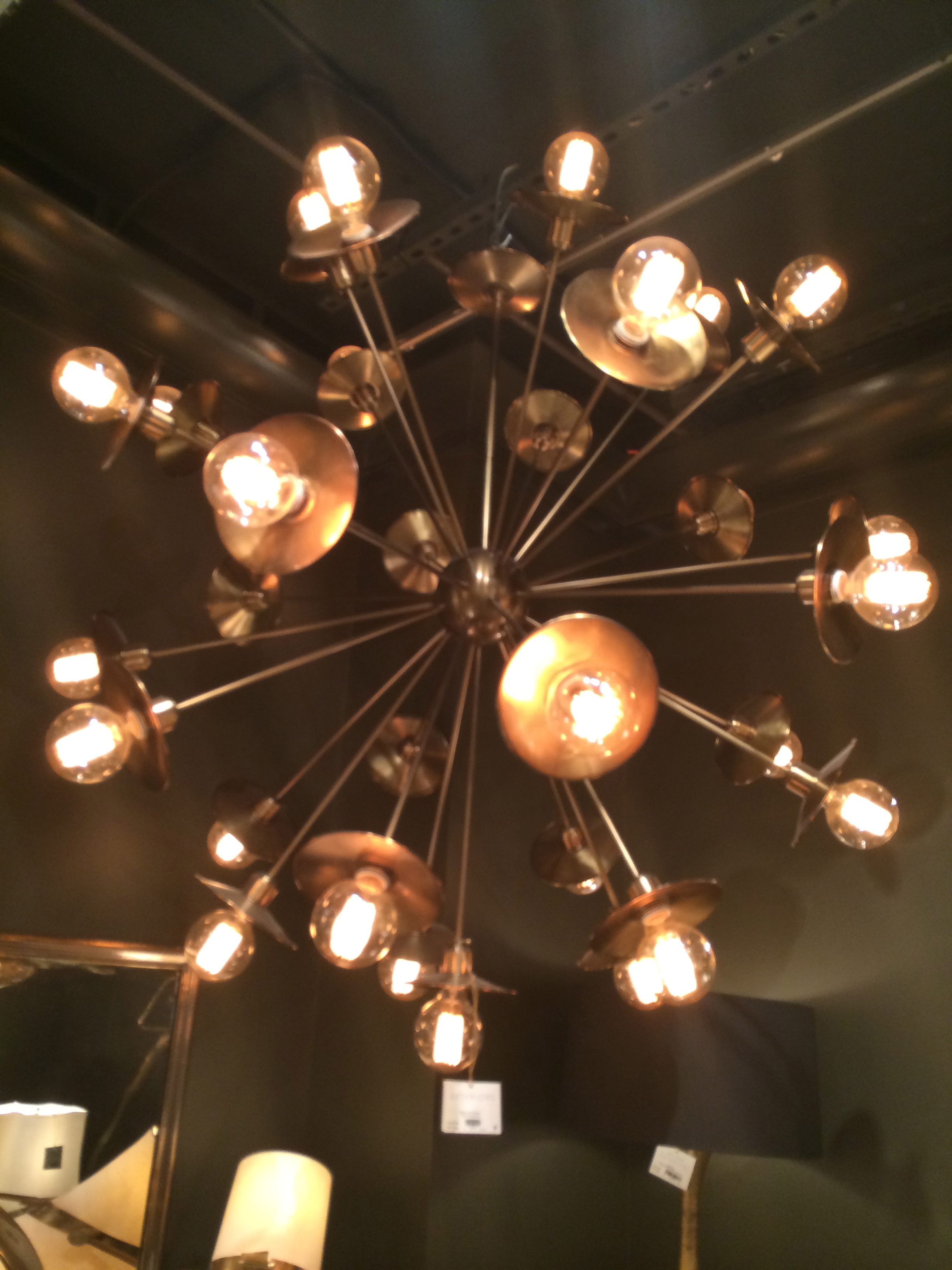 Industrial Brass Sputnik Chandelier