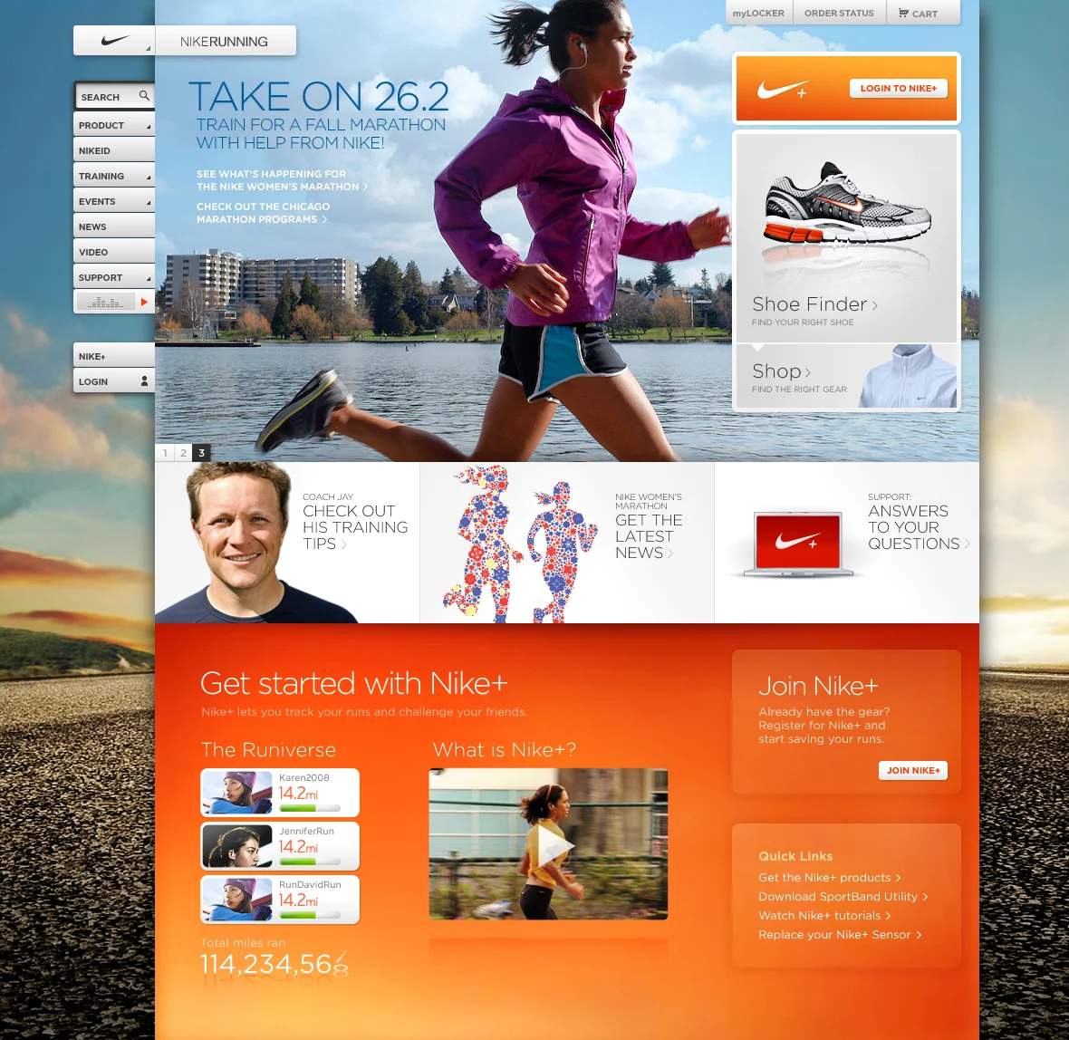 nike running website
