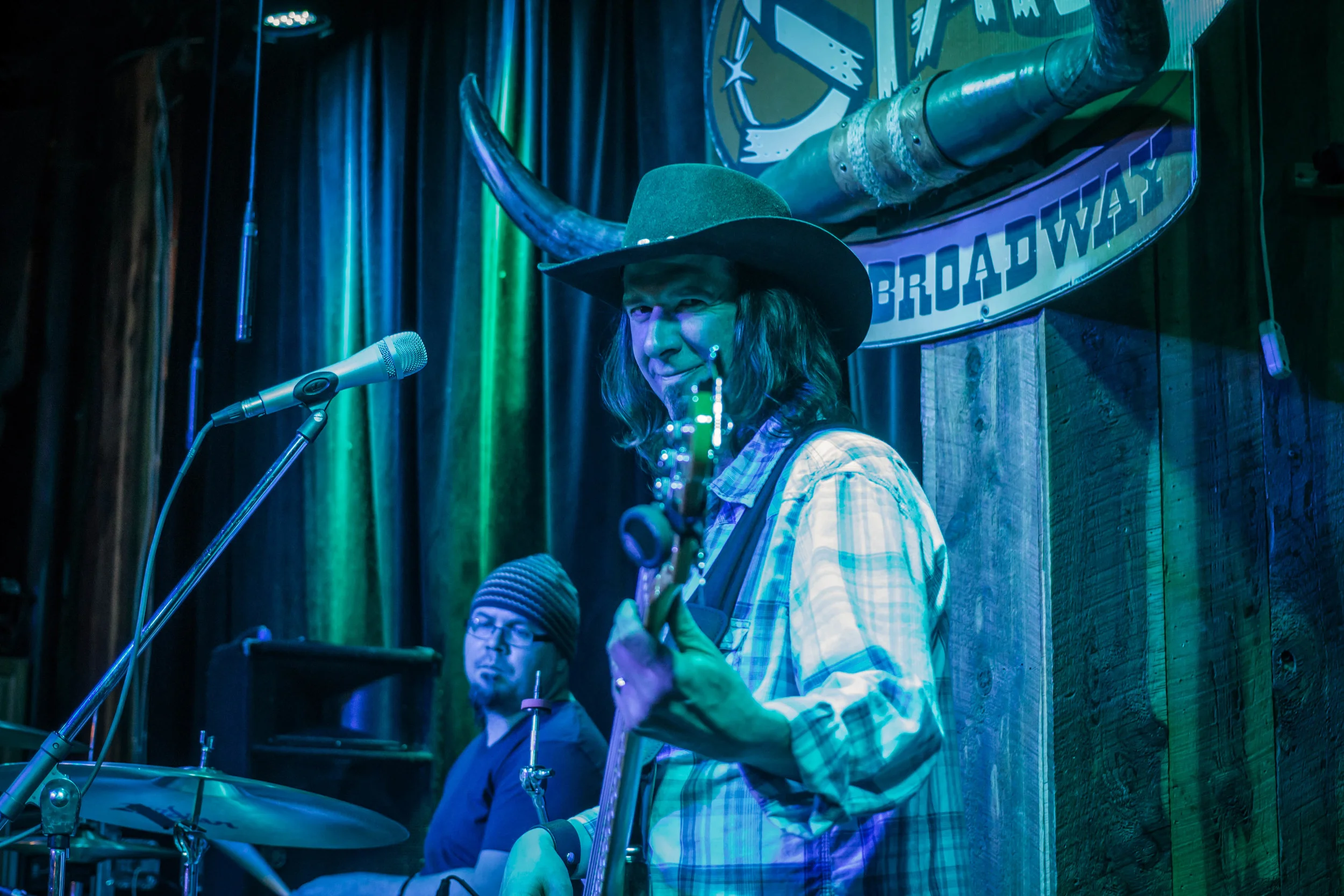 a band playing along the Broadway Music scene in Nashville