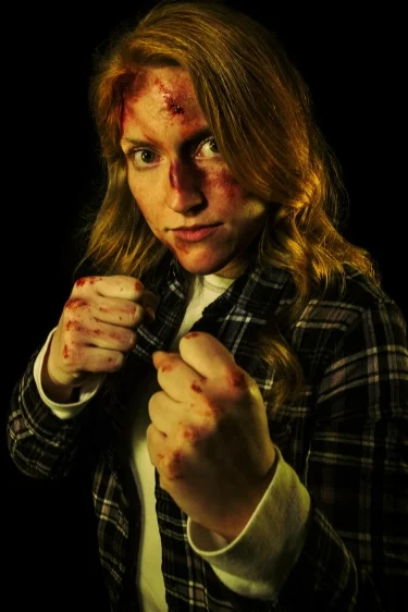 Annie as "Lady Red"; Special Effects Makeup by: Corey Elmore