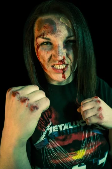 Sarah as "Raven"; Special Effects Makeup by: Corey Elmore