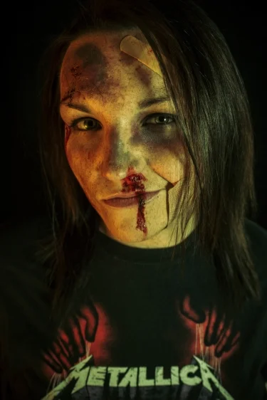 Sarah as "Raven"; Special Effects Makeup by: Corey Elmore