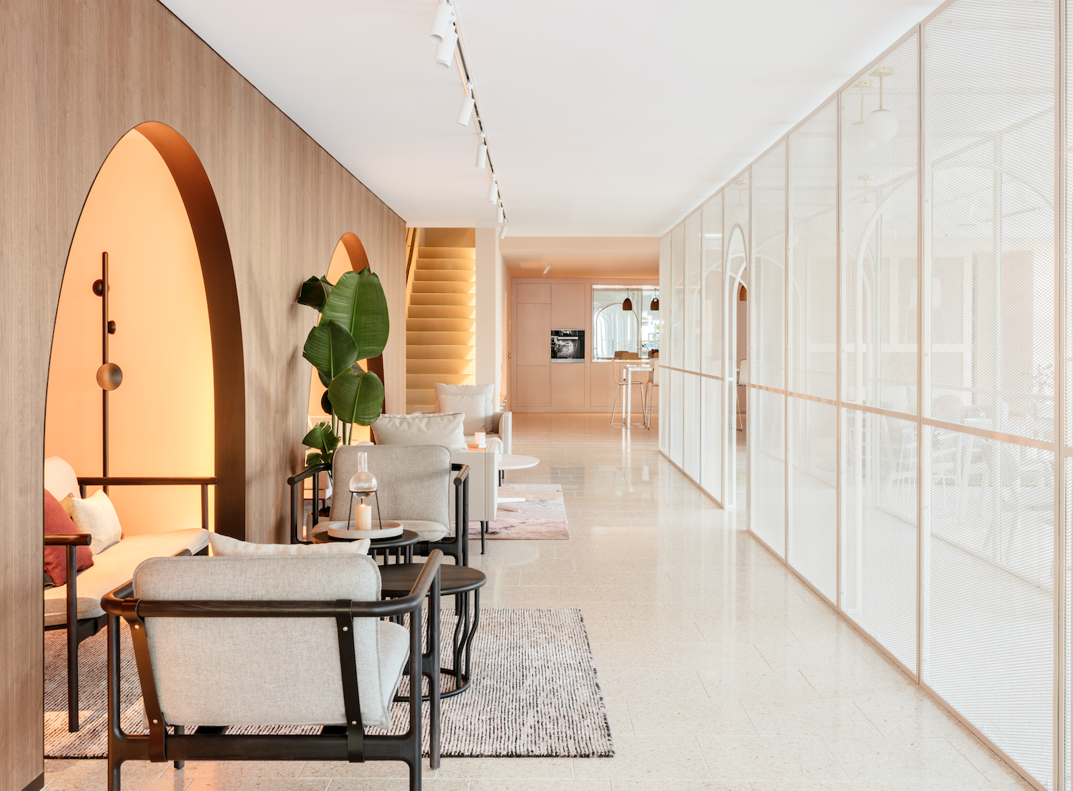 The space is filled with natural light and most importantly, a 'runway' central hallway.
