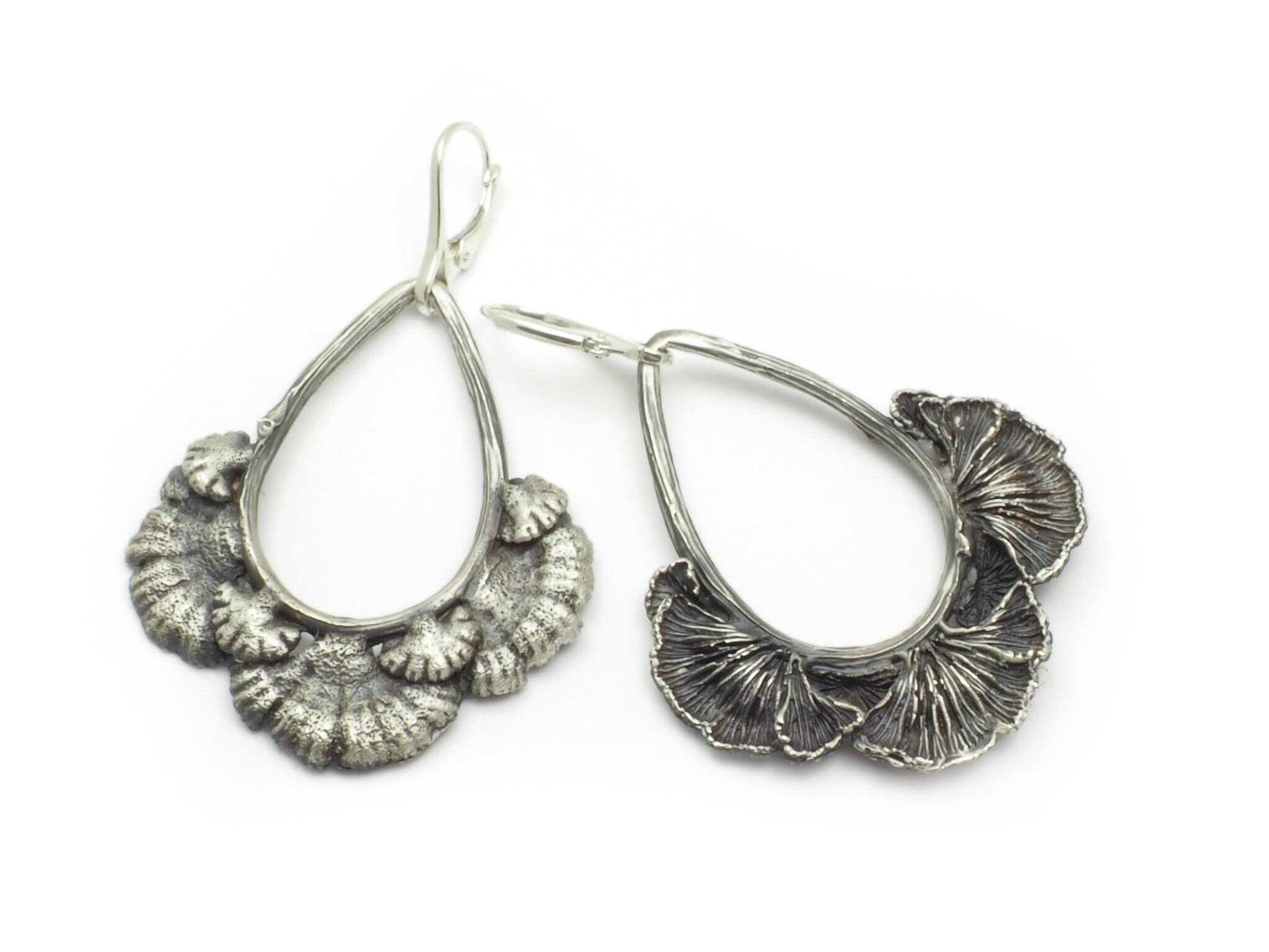 Split gill mushroom earrings