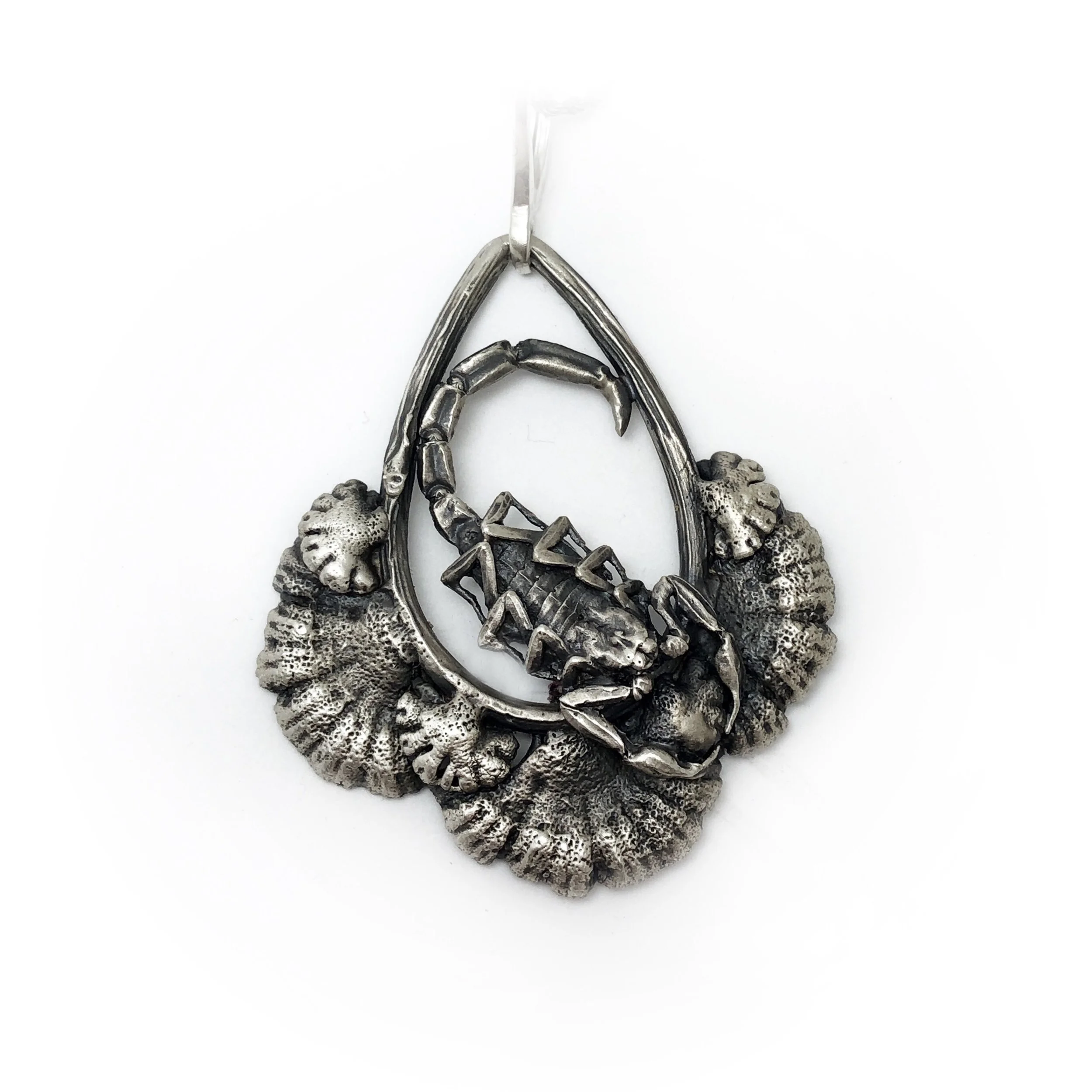 Scorpion and Split Gill Mushroom Necklace