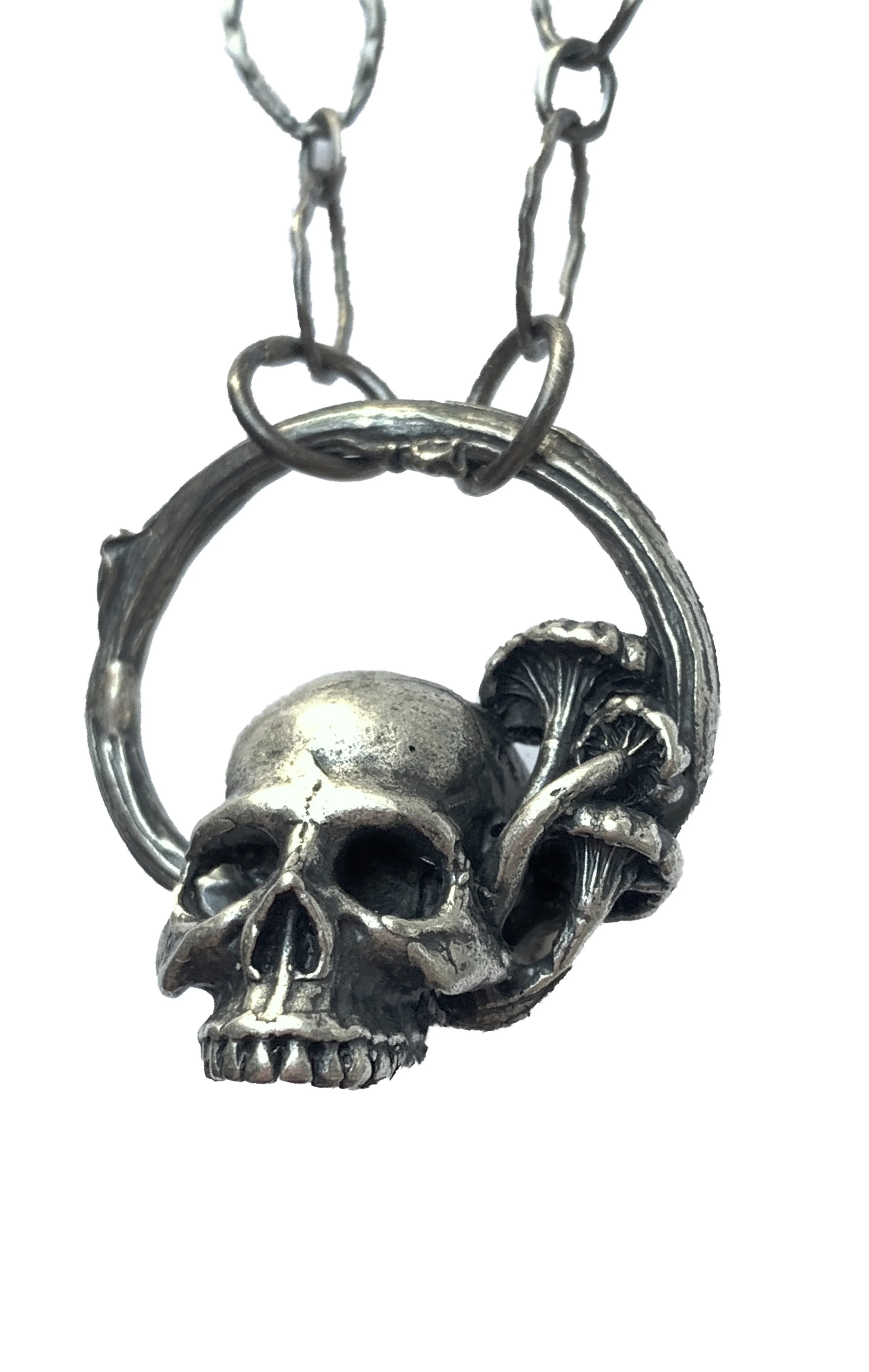 Skull and Mushroom Necklace