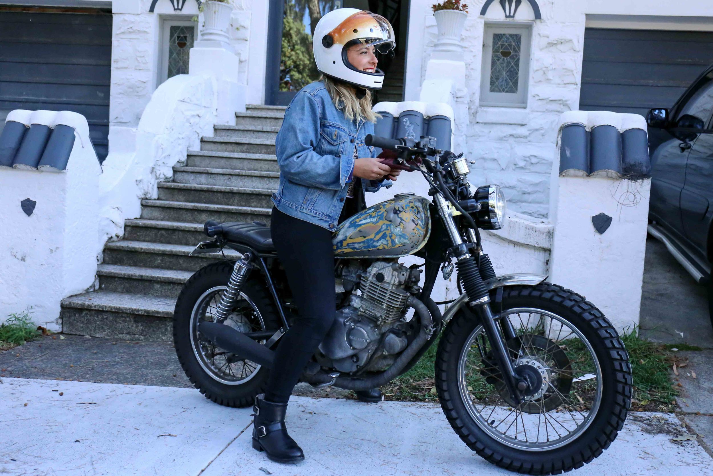 Erica and her GN250 was the perfect size for starting out.