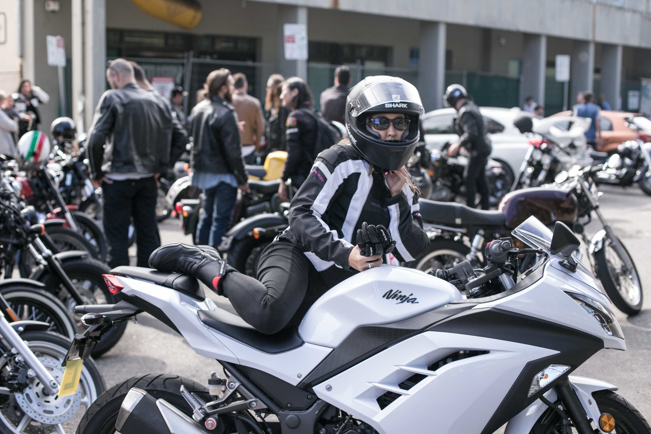Shirley chose a Kawasaki Ninja 300 for her first bike