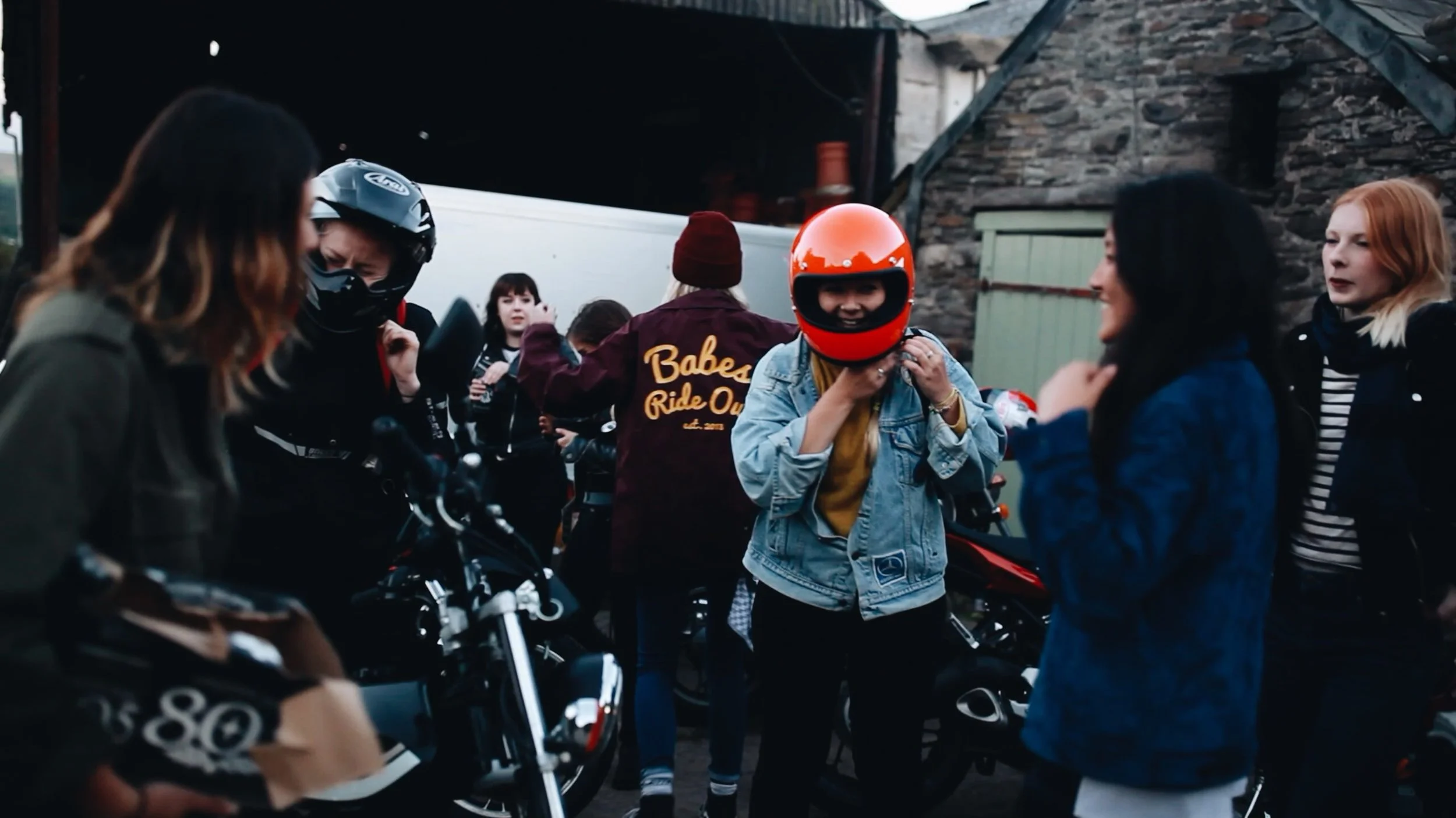 The first group of riders getting ready to follow the waterfall route.