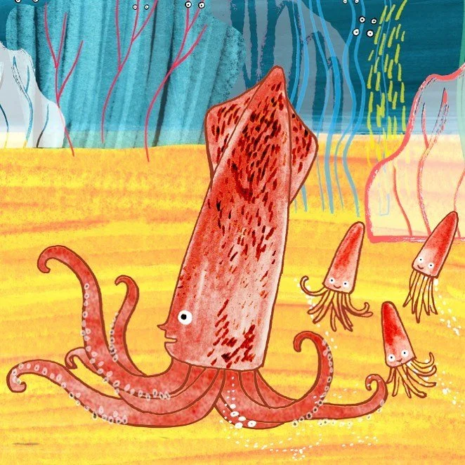 An oldie but cutie- Judy and her squidletts 🦑🦑🦑

#squid #childrensbookillustration #characterdesign #illustration #childrensillustration #underthesea #deepseacreatures #cuteillustration