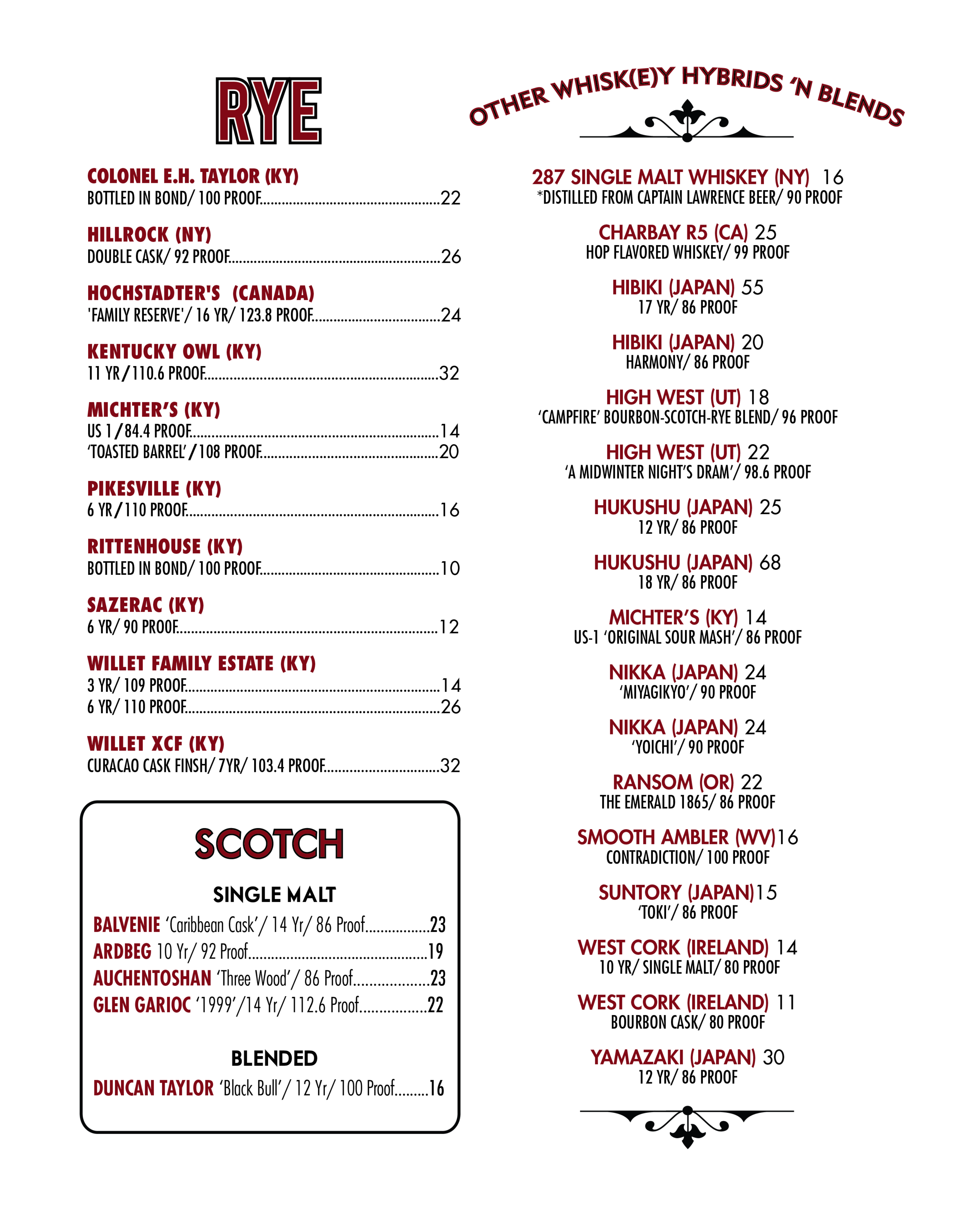 Whiskey — Pour Mt. Kisco