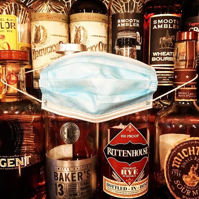 Ok let&rsquo;s try this again, it seems Instagram took this down for some reason. #bottles #mask  #quarantinelife #bourbon #whiskey #staysafe #lockdown #lockdown2020 #rye #kentucky #wtf #strange #ny #cheers #sante #drinkup #liquor #happyfriday