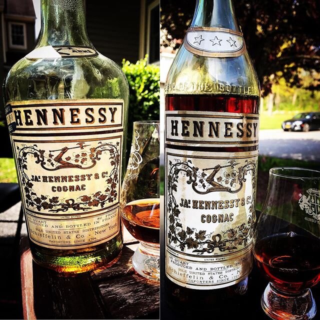 Thoroughly enjoyed these two old Hennessey&rsquo;s, they taste absolutely nothing like the recent ones. #cognac #vintage #france #hennessy #spirits #brandy #sante #quarantinelife #quarantineandchill