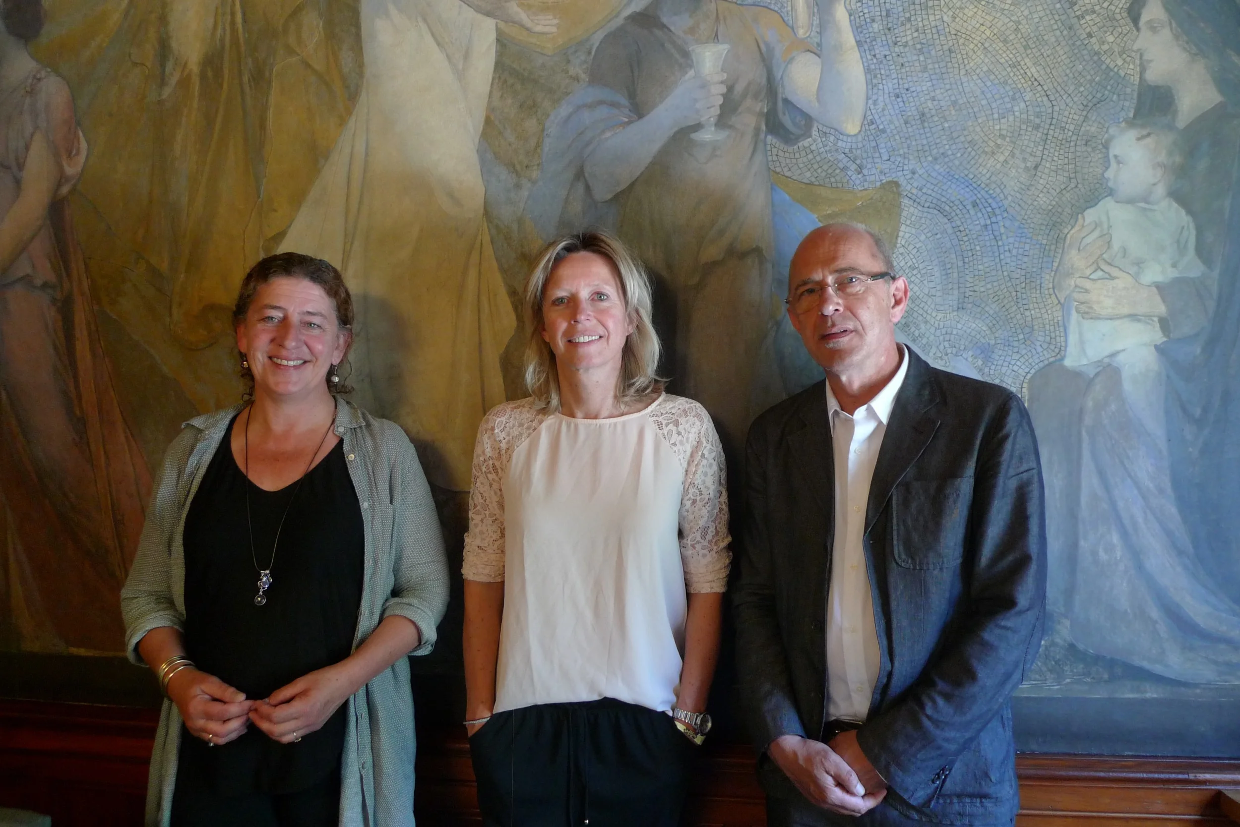 vlnr: Fleur Kuypers (bestuurslid BD), Kajsa Ollongren (Wethouder Gemeente Amsterdam), Wilco Tuinebreijer, (psychiater GGD Amsterdam en bestuursvoorzitter BD)