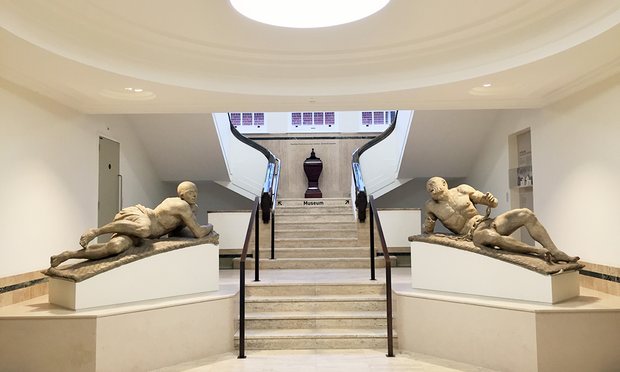 The statues Melancholy and Raving Madness by Caius Gabriel Cibber at the entrance to the Bethlem Museum of the Mind. Photograph: PR Image