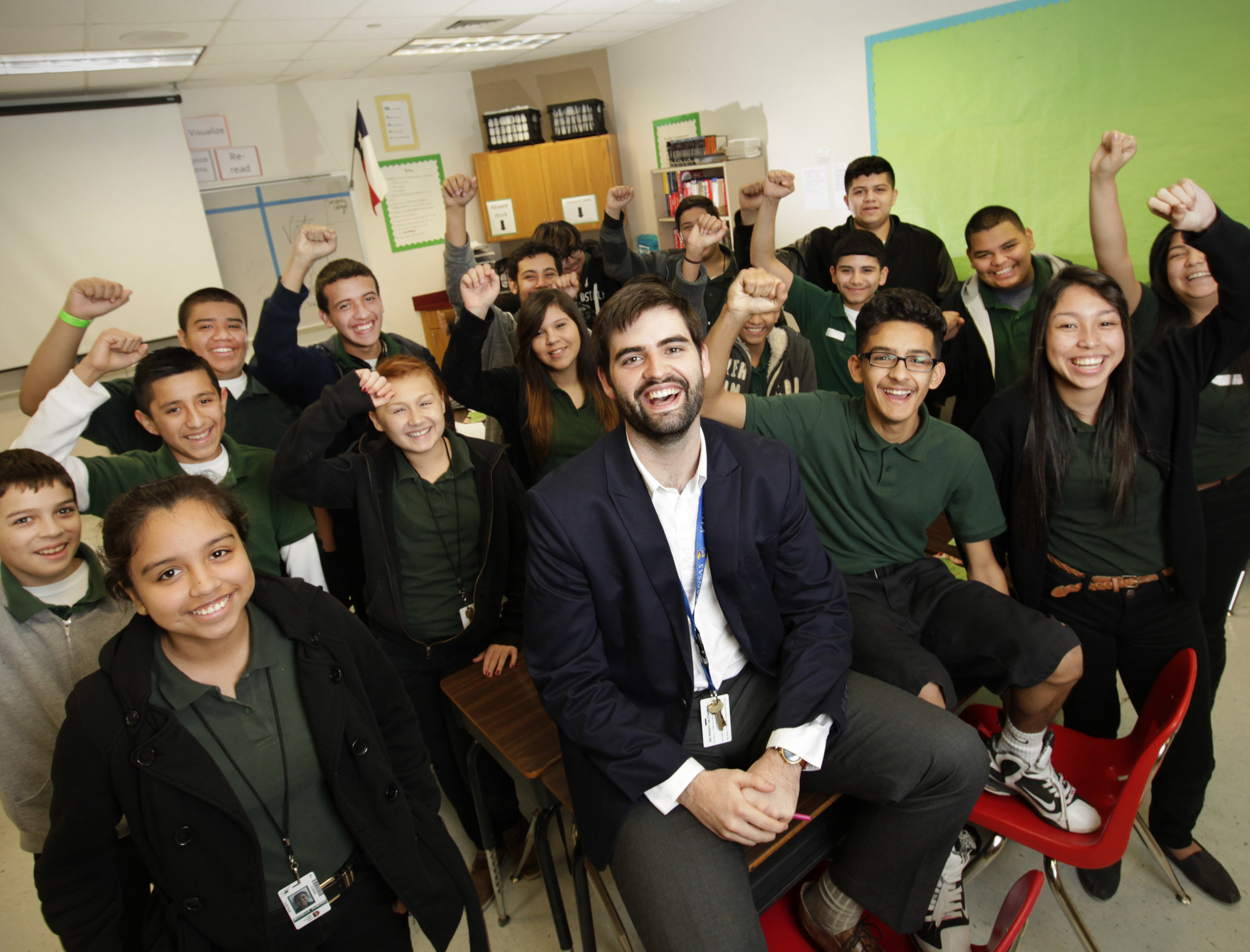 Thom Browne and his Quintanilla Middle School students.jpg