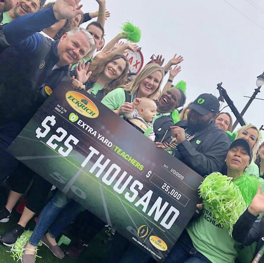 A $125,000 donation to support teachers thanks to QBs such as a HS English teacher – and her baby 