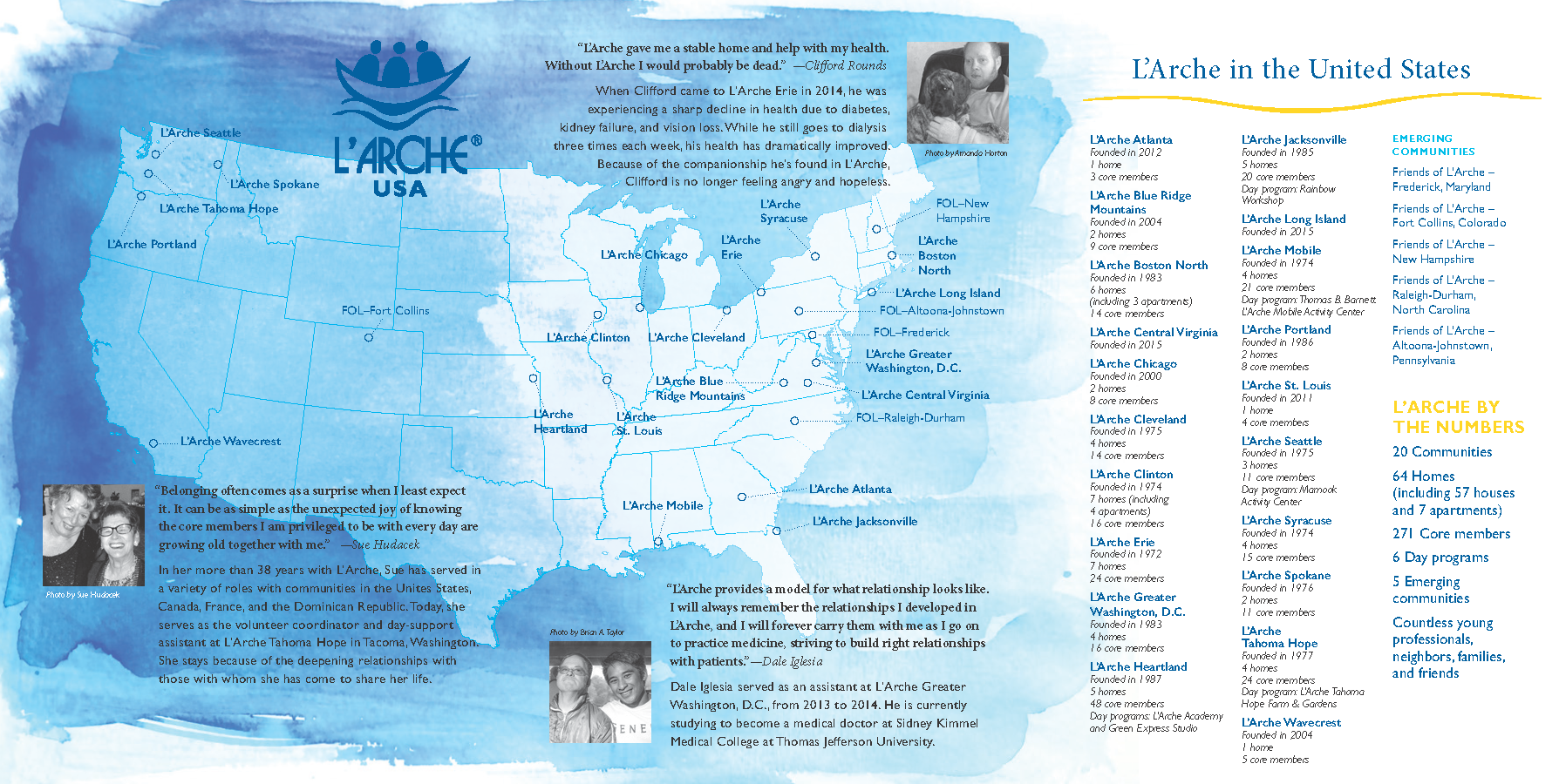 A map I designed showing all of the L'Arche locations in the United States.