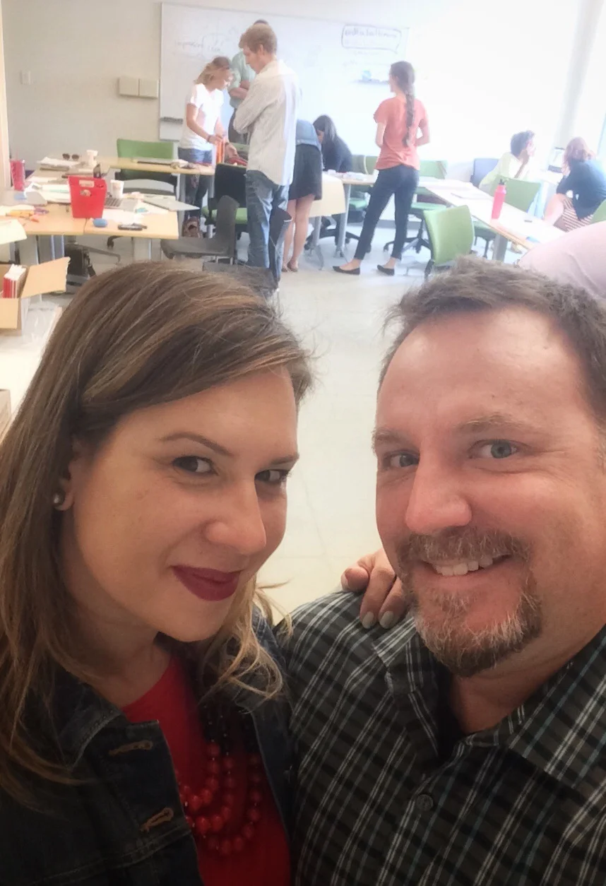 Design Thinking selfie. Brian and I truly enjoy leading these workshops together, and the students benefit from hearing our different viewpoints and approaches. 