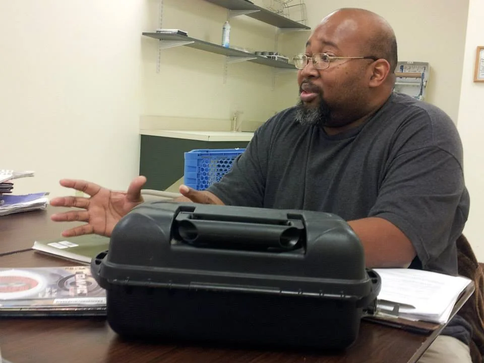 Keir Lyles instructs his students on how to create a comic book during AWA's inaugural class. 