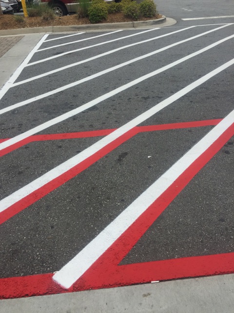 Close-up fire lane inlay Smyrna, GA (2/6)