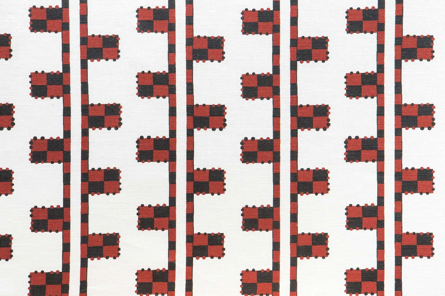 Abbot Atlas karpathos ladder red fabric linen printed
