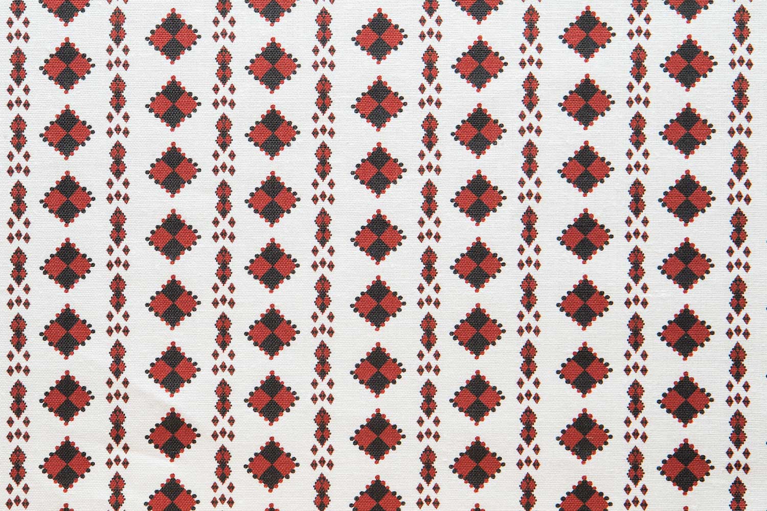 Abbot Atlas karpathos diamond red fabric linen printed