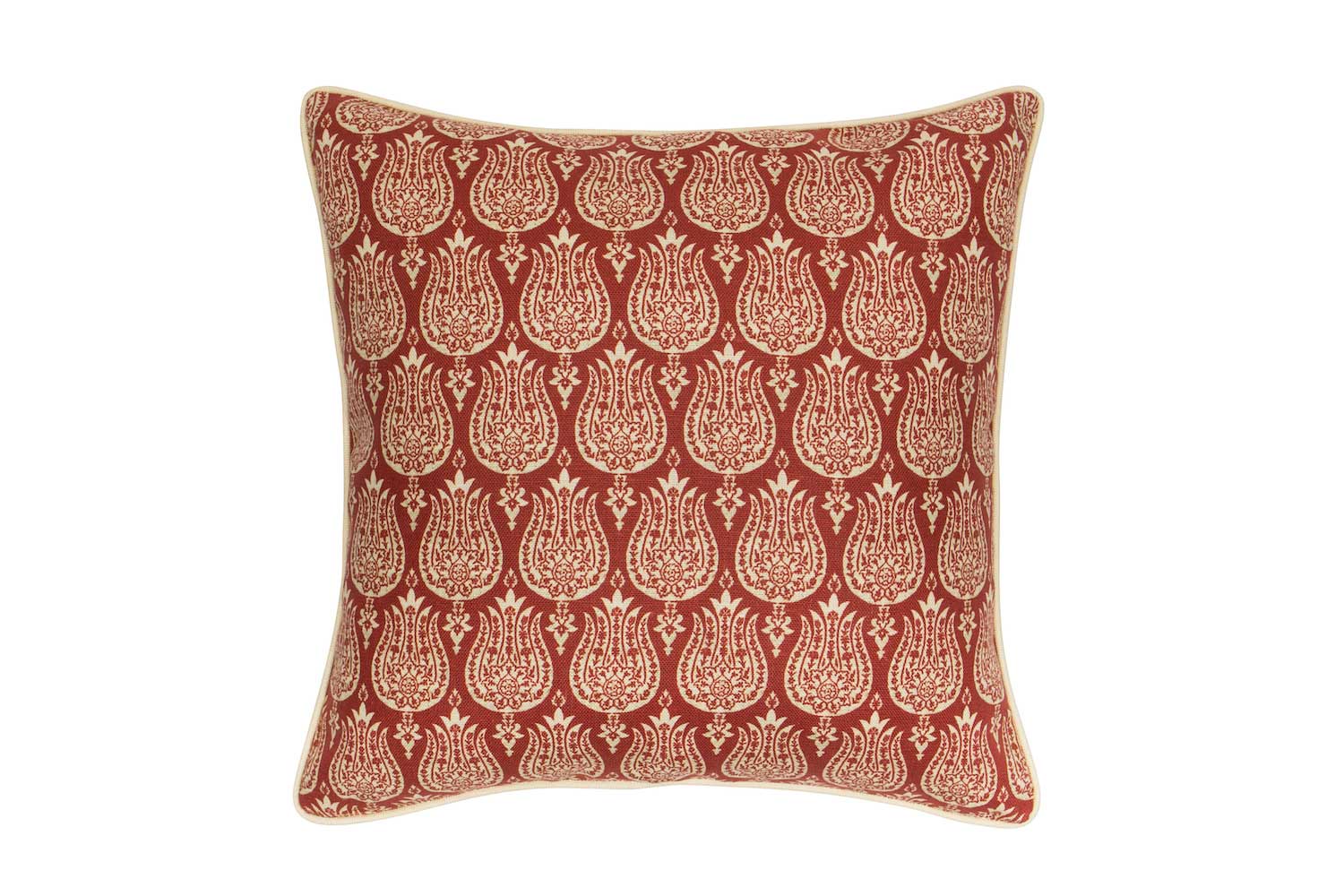 Abbot Atlas ottoman tulip red fabric linen printed pillow cushion