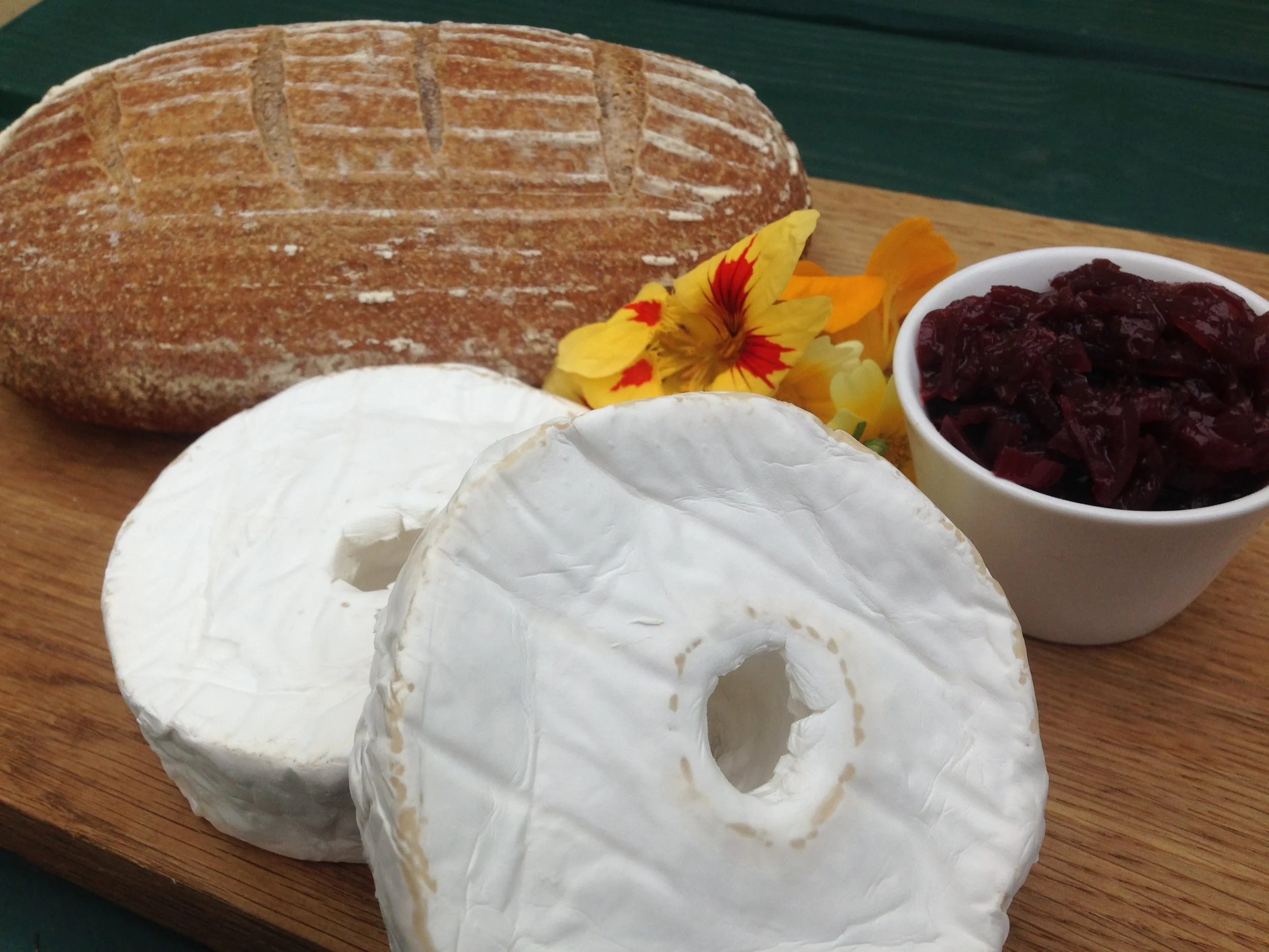Fresh baked bread and local cheese