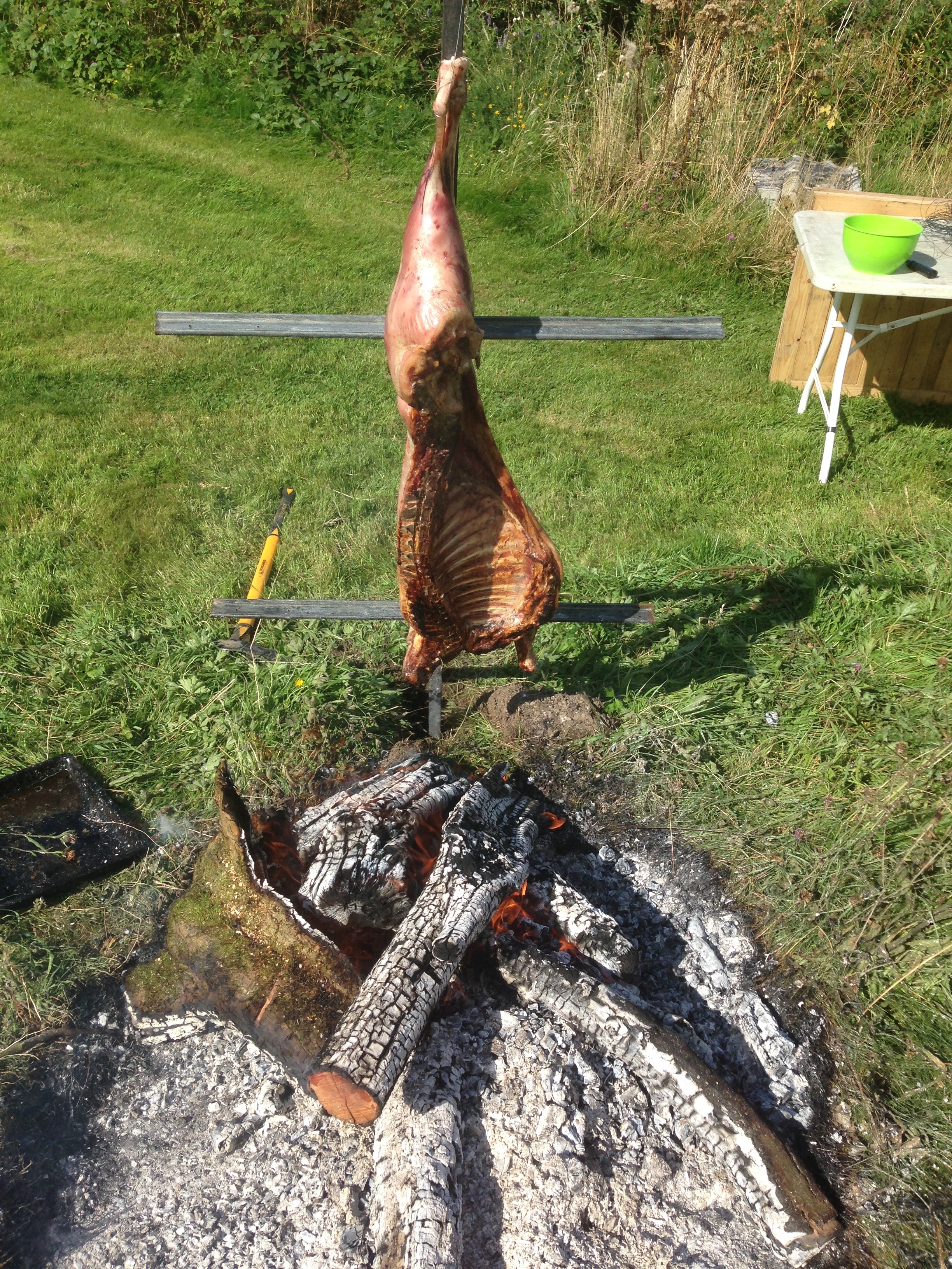 Lamb Agentinian Asado style roasted over a real fire