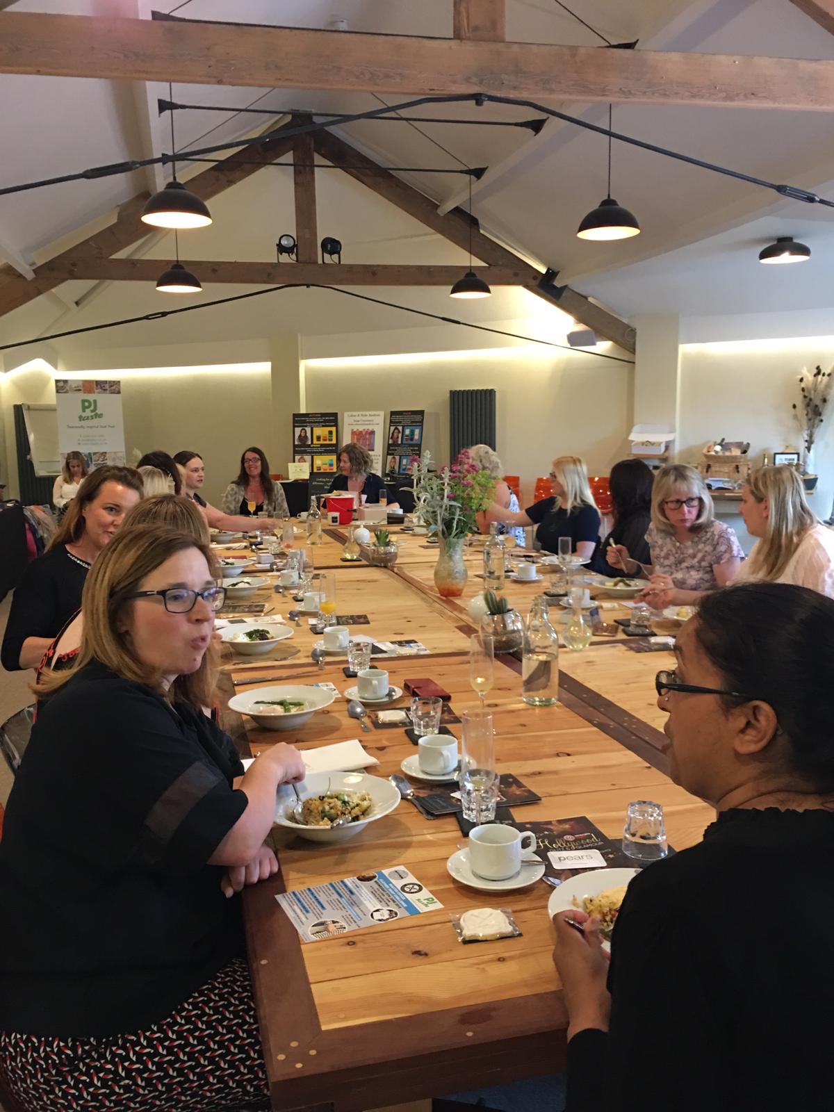 A lovely buzz in the room as diners tuck into a delicious and light spring lunch.