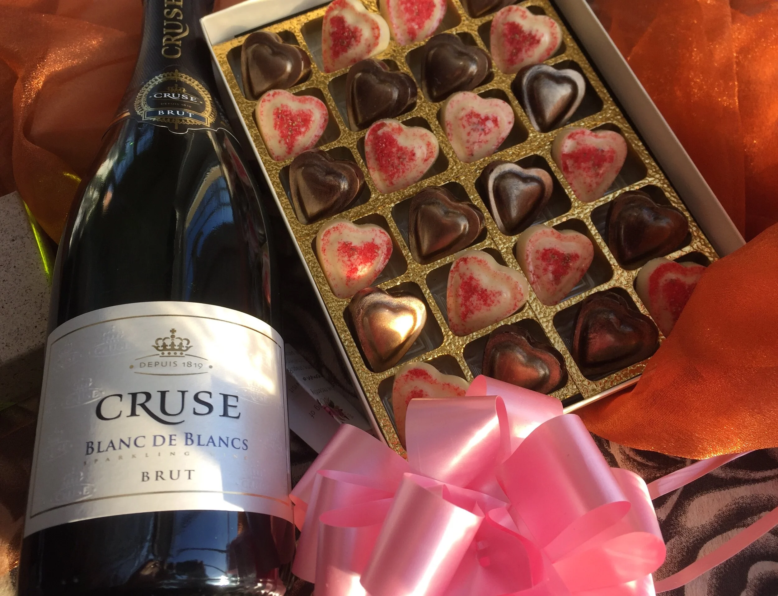 24 chocolates and Cruse Sparkling Wine - PJ taste Valentines.jpg