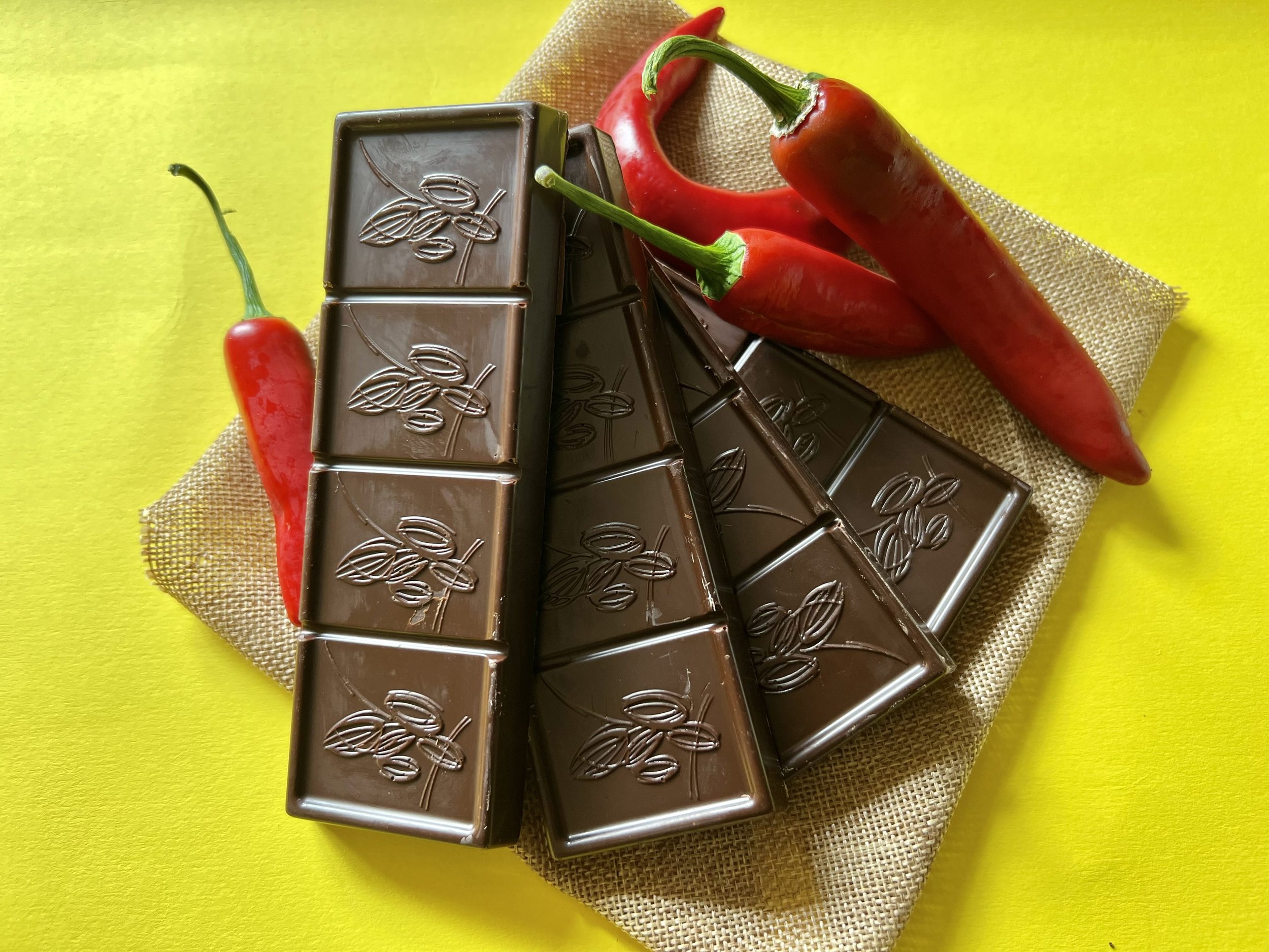2 x PJ taste Handmade Chilli Chocolate Bars in postal box with Free Postage