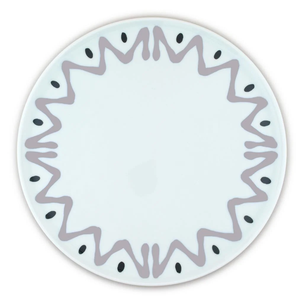 PLAT A TARTE GRIS - CAKE PLATE GREY