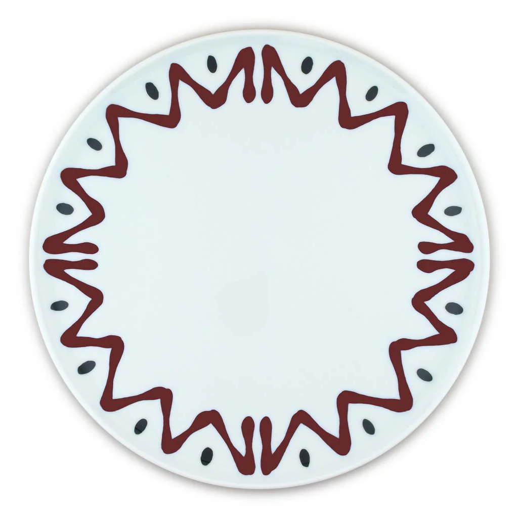 PLAT A TARTE MARRON - CAKE PLATE BROWN