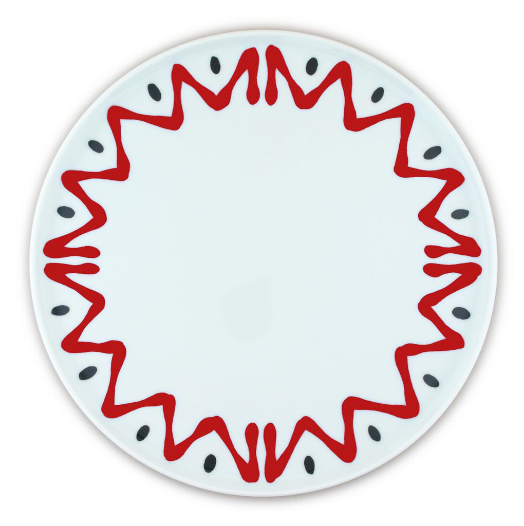 PLAT A TARTE ROUGE - CAKE PLATE RED