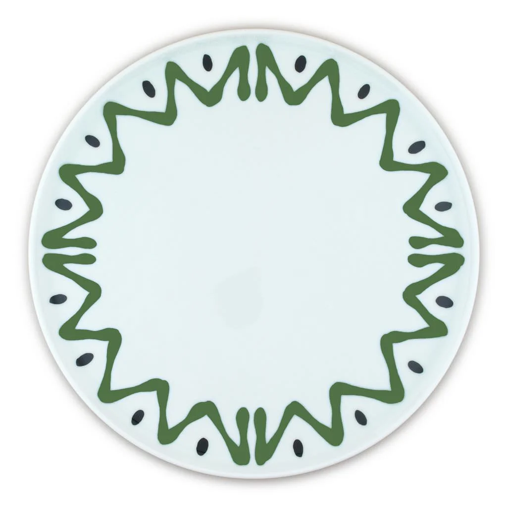 PLAT A TARTE VERT - CAKE PLATE GREEN