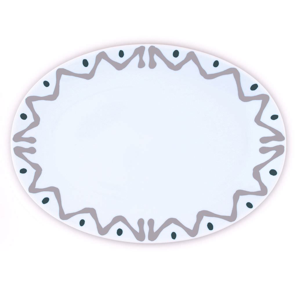 PLAT OVALE L GRIS - OVAL TRAY L GREY