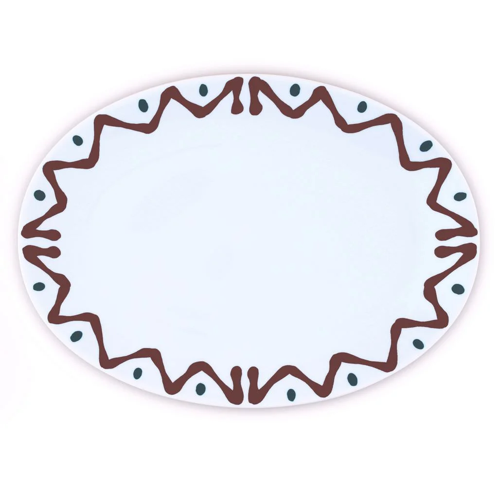 PLAT OVALE L MARRON - OVAL TRAY L BROWN