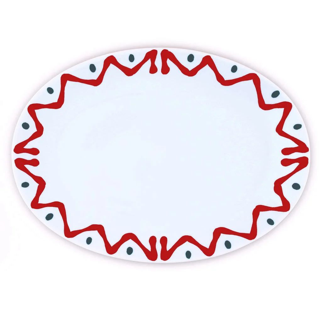 PLAT OVALE L ROUGE - OVAL TRAY L RED