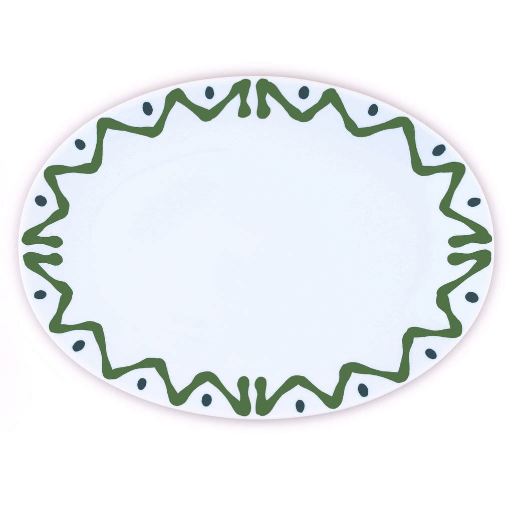 PLAT OVALE L VERT - OVAL TRAY L GREEN