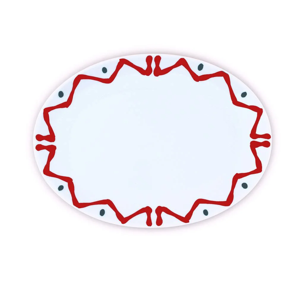 PLAT OVALE M ROUGE - OVAL TRAY M RED
