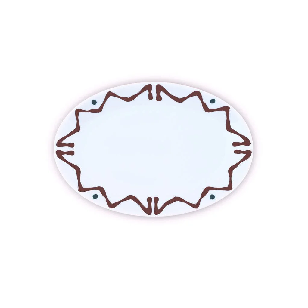 PLAT OVALE S MARRON - OVAL TRAY S BROWN