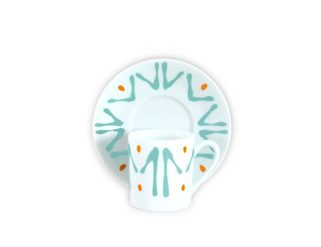 TASSE ET SOUCOUPE CAFE AQUA - DEMI CUP AND SAUCER AQUA