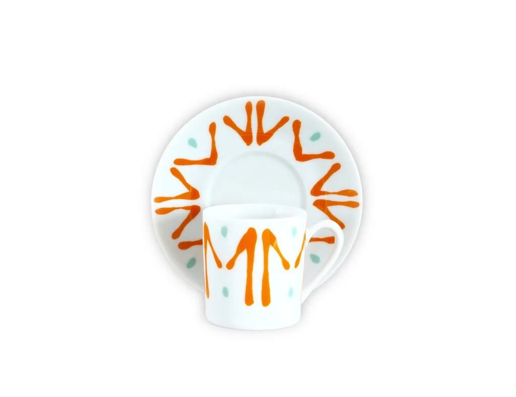 TASSE ET SOUCOUPE CAFE ORANGE - DEMI CUP AND SAUCER ORANGE