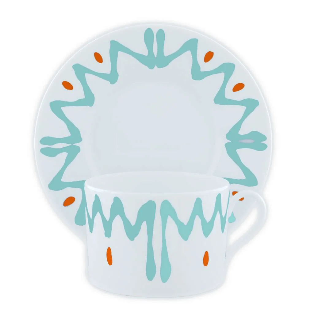 TASSE ET SOUCOUPE DEJEUNER AQUA - BREAKFAST CUP AND SAUCER AQUA