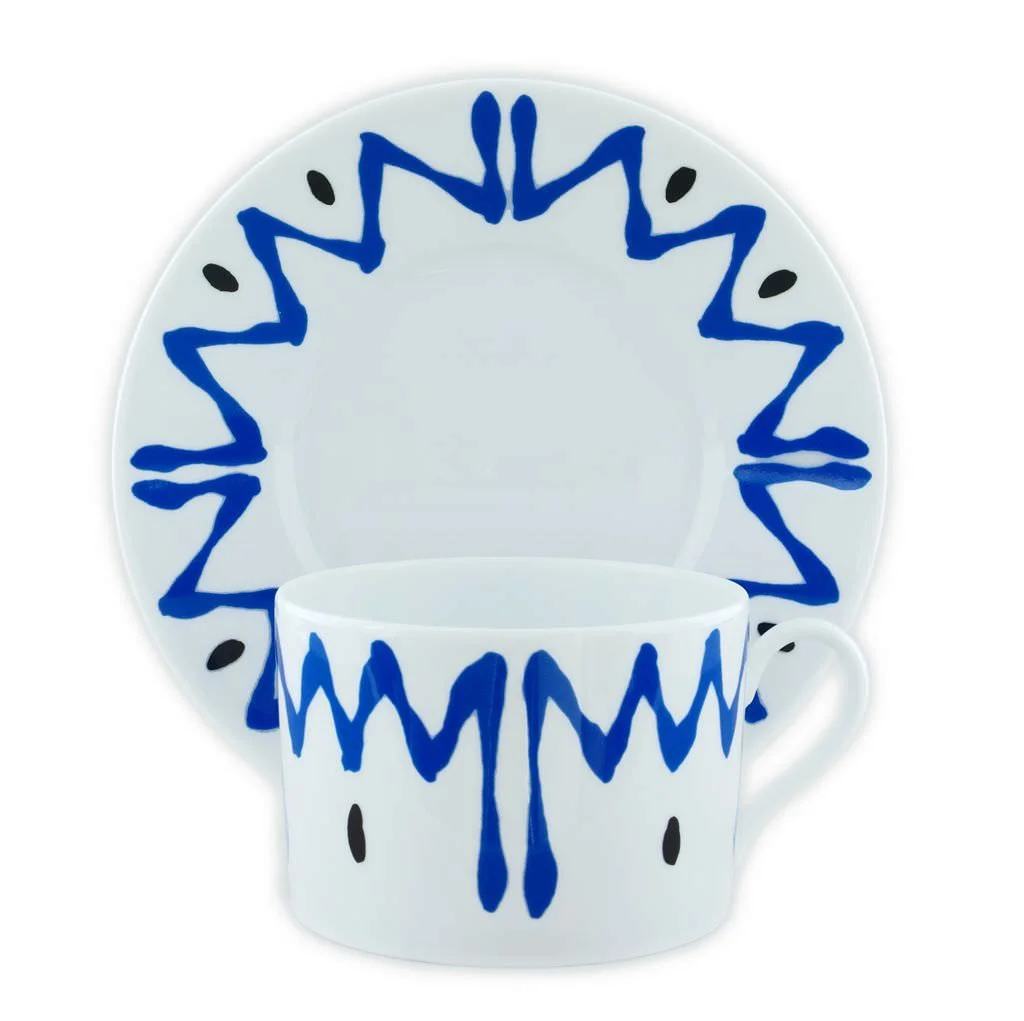 TASSE ET SOUCOUPE DEJEUNER BLEU - BREAKFAST CUP AND SAUCER BLUE