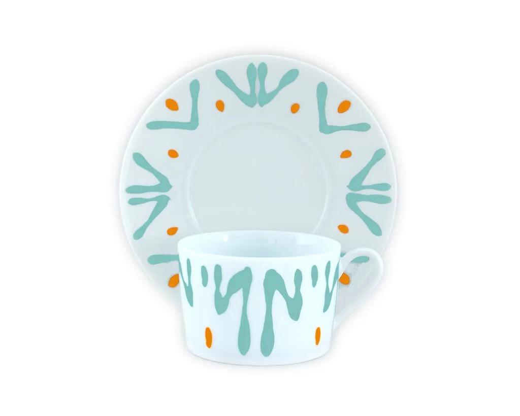 TASSE ET SOUCOUPE THE AQUA - TEA CUP AND SAUCER AQUA