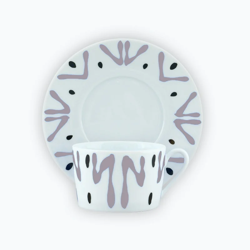 TASSE ET SOUCOUPE THE GRIS - TEA CUP AND SAUCER GREY