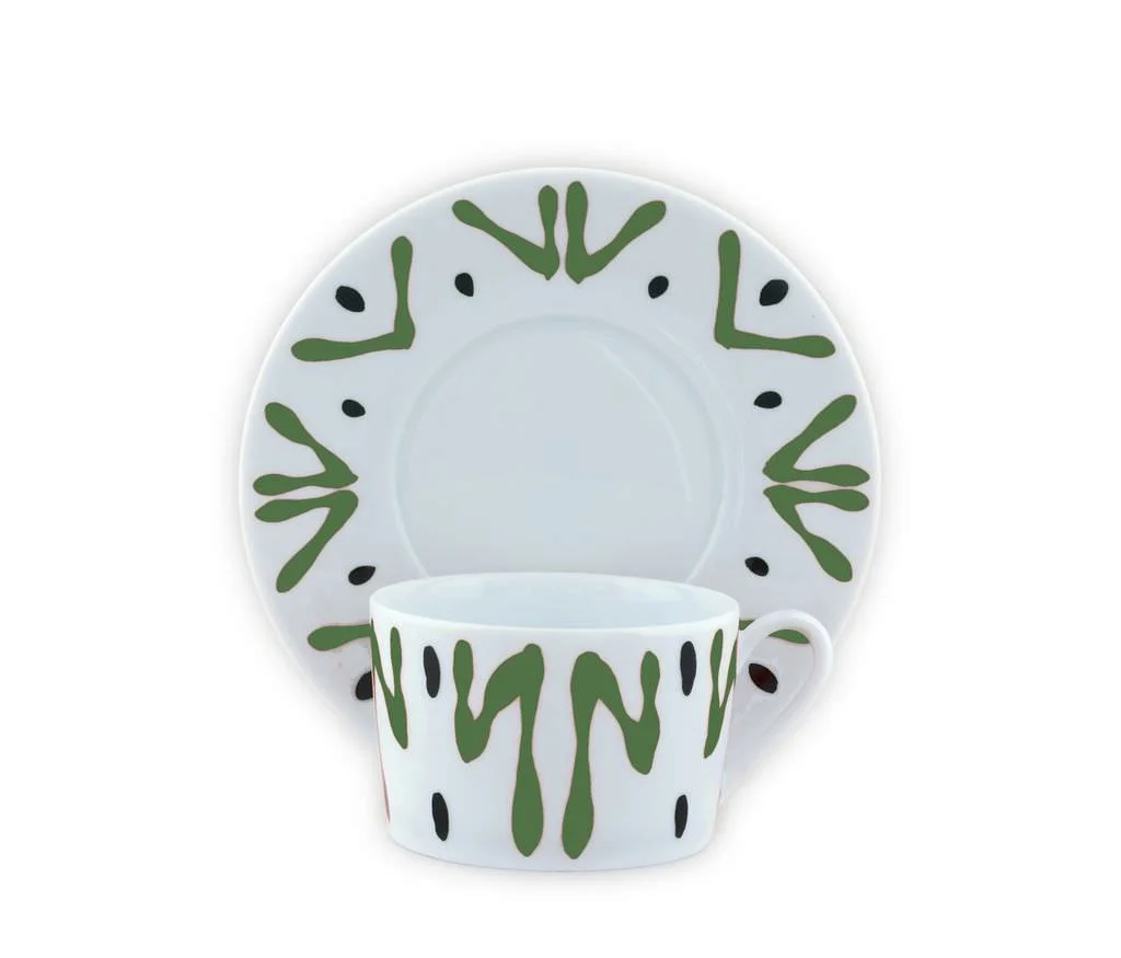 TASSE ET SOUCOUPE THE VERT - TEA CUP AND SAUCER GREEN